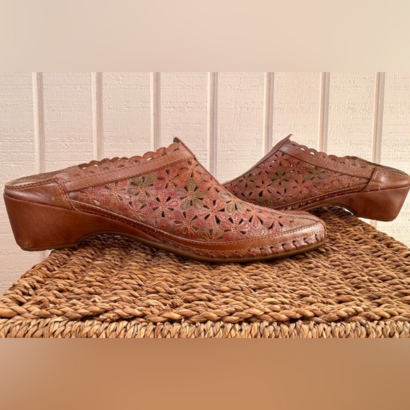 Pikolinos Papiro Iridescent Leather Wedge Mules Size 41‎ - Picture 8 of 14